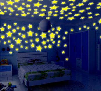 Kids Bedroom Fluorescent Glow In The Dark Stars Wall Stickers