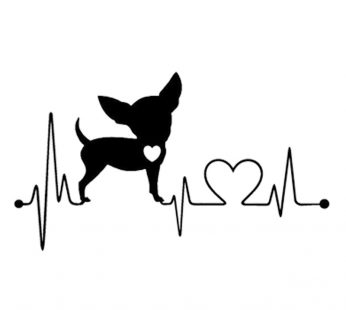 Waterproof Chihuahua Heartbeat Car Stickers