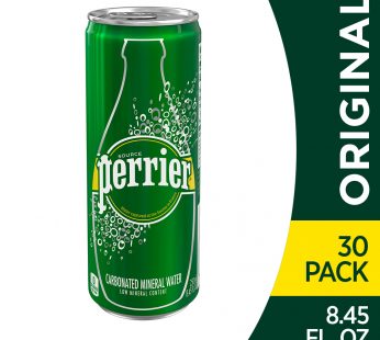 Perrier Carbonated Mineral Water, 8.45 fl oz. Slim Cans (30 Count)