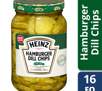 (3 Pack) Heinz Hamburger Dill Chips Pickles, 16 fl oz Jar